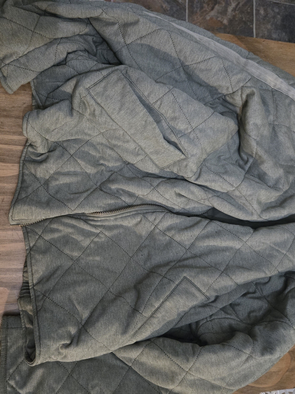 bagatelle Quilted Bomber Jacket in Gray